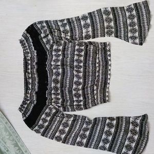 Band of Gypsies, size M, Black & White Print Top
